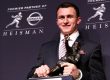 NEW YORK-DEC 8: Texas A&M quarterback Johnny Manziel is the winner of the 2012 Heisman trophy at the Marriott Marquis on December 8, 2012 in New York City.