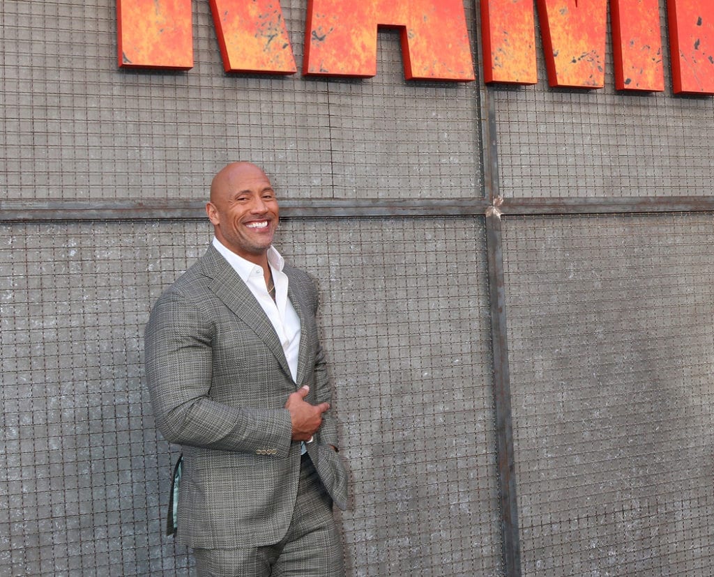 LOS ANGELES - APR 4: Dwayne Johnson, The Rock at the "Rampage" Premiere at Microsoft Theater on April 4, 2018 in Los Angeles, CA