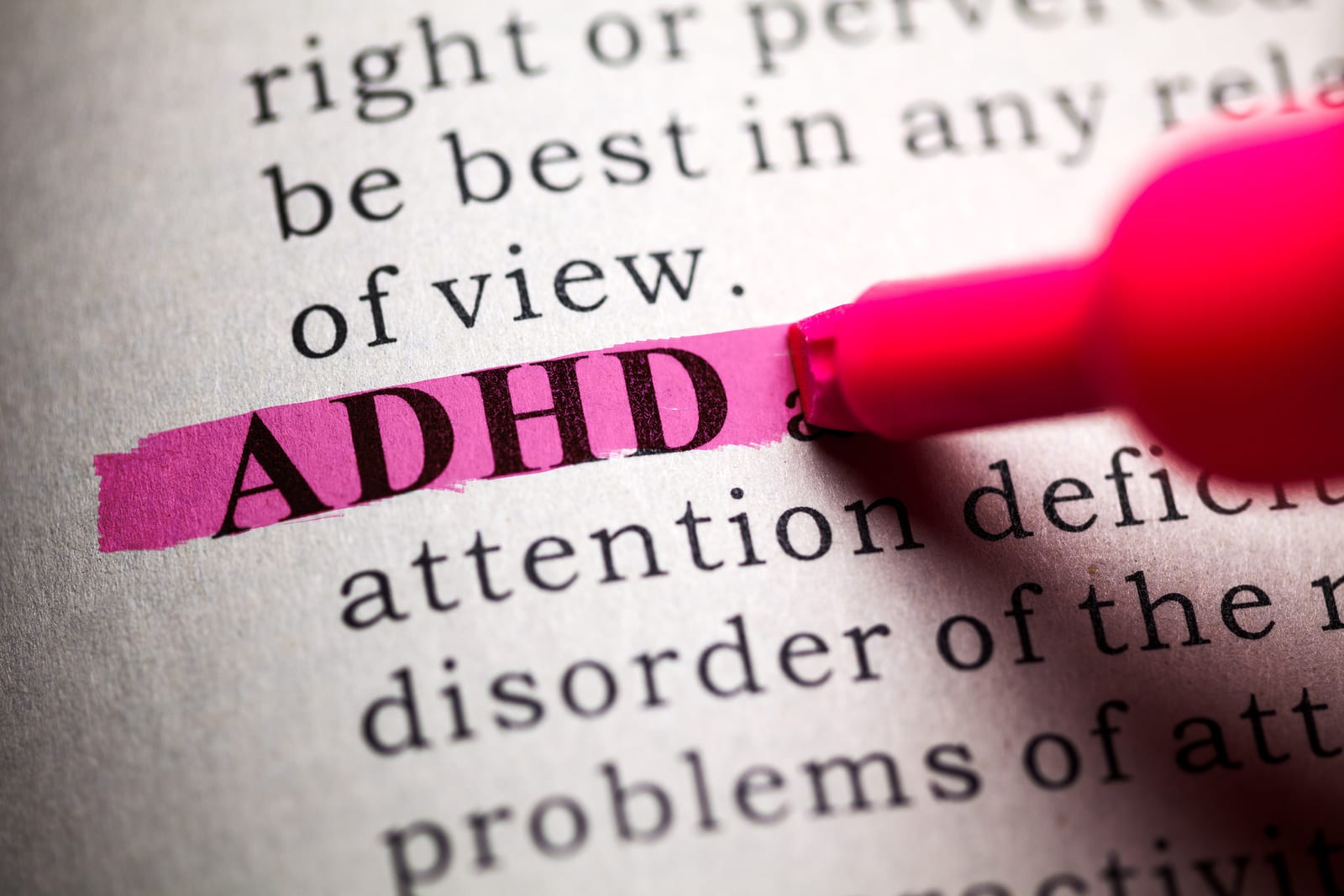 Dictionary, definition of the word ADHD.