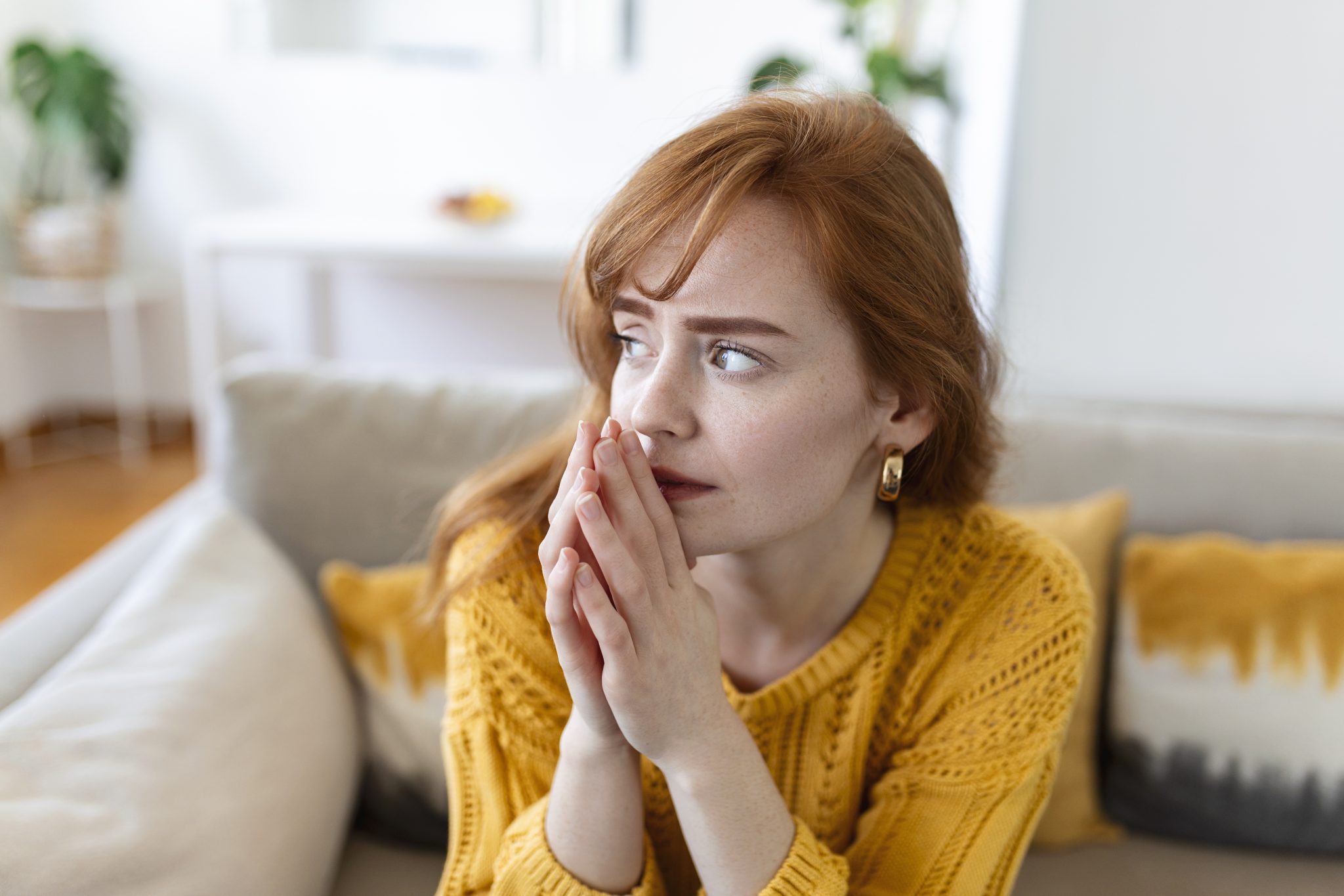 Woman with OCD worries obsessively